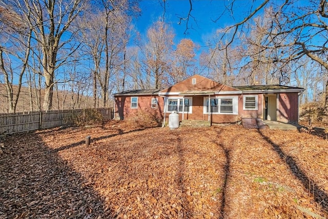 view of single story home