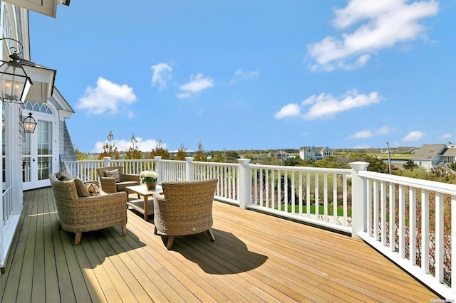 deck with an outdoor living space