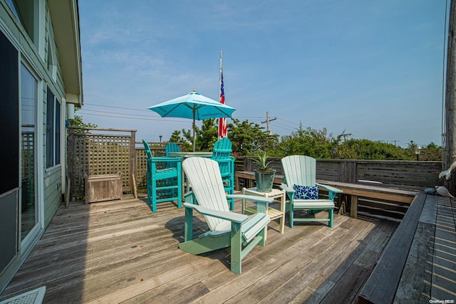 view of wooden deck