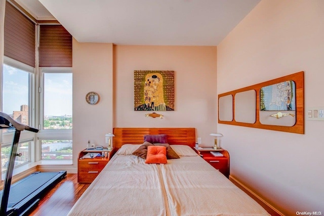 bedroom featuring hardwood / wood-style floors