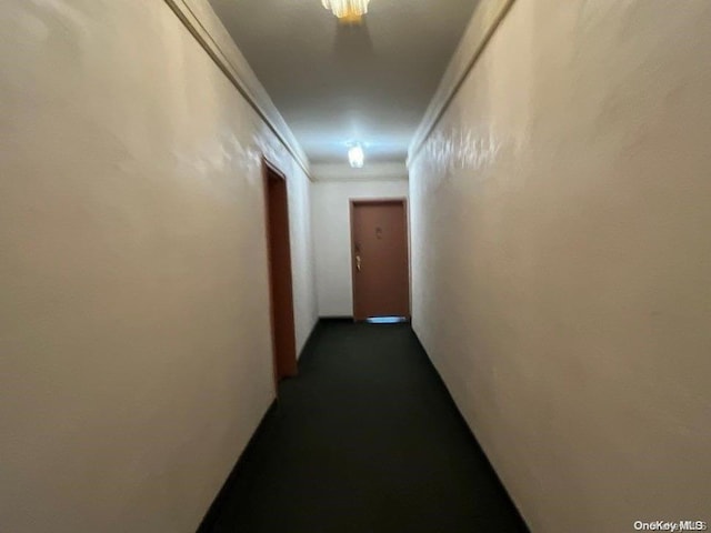 corridor with crown molding