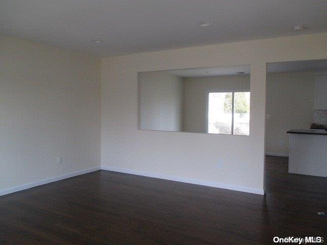 empty room featuring dark hardwood / wood-style flooring