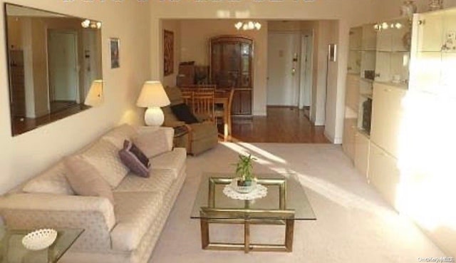 living room with light wood-type flooring