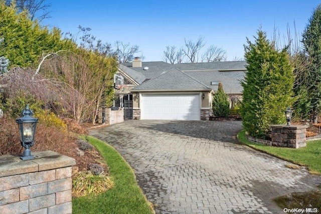 view of front of house with a garage