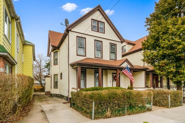 view of front of home with covered porch