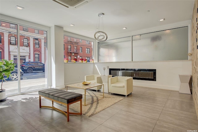 living area featuring a wealth of natural light