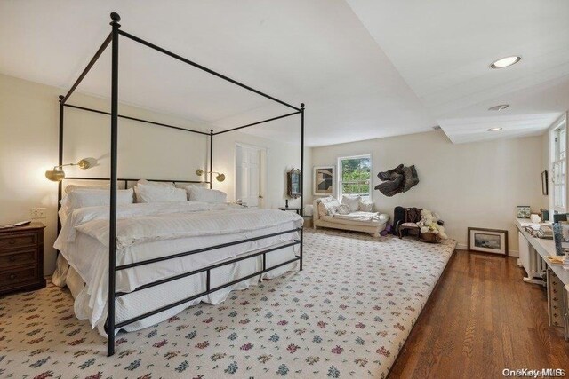203 Albon Rd, Hewlett Harbor, NY 11557 - bedroom with wood finished floors and recessed lighting