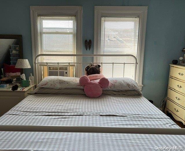 bedroom with multiple windows