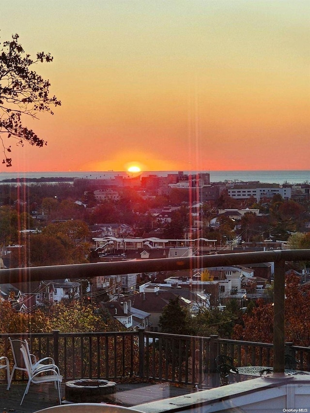 property's view of city with a water view