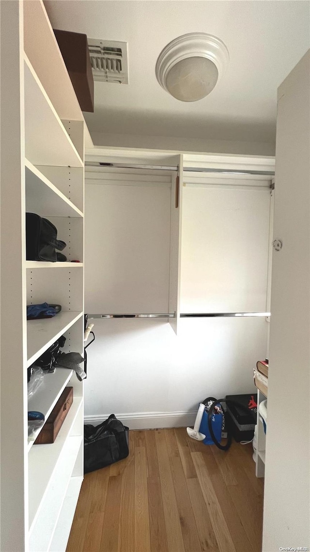 spacious closet featuring wood-type flooring