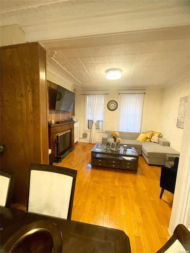 living room featuring light hardwood / wood-style floors