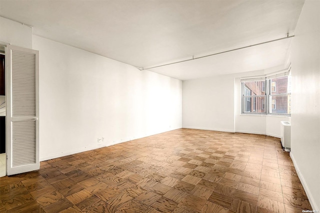 empty room with radiator heating unit