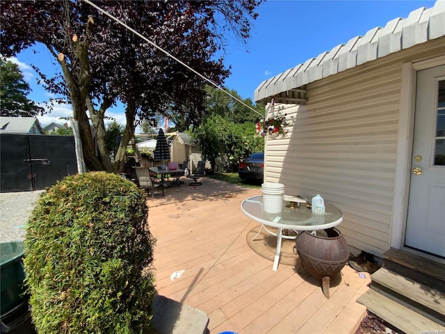 view of patio with a wooden deck