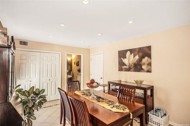 view of tiled dining room