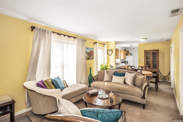 view of carpeted living room