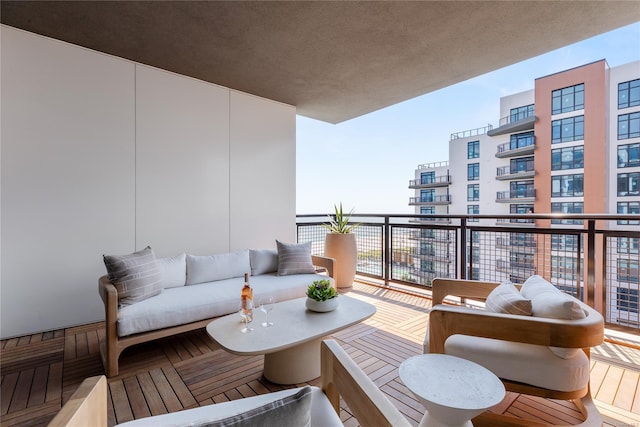 balcony with an outdoor hangout area