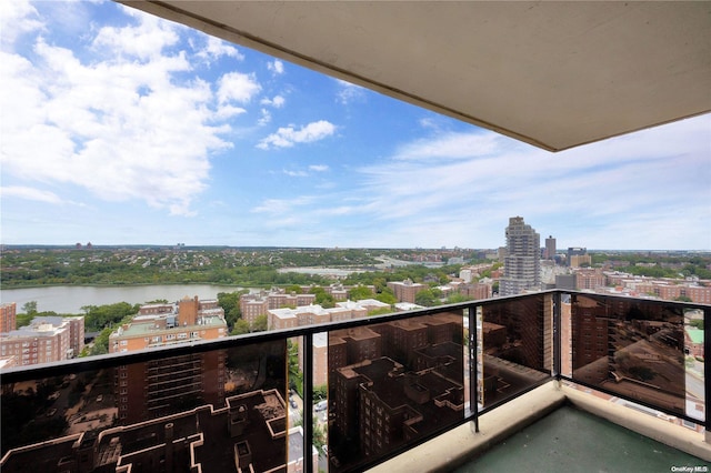 balcony with a water view