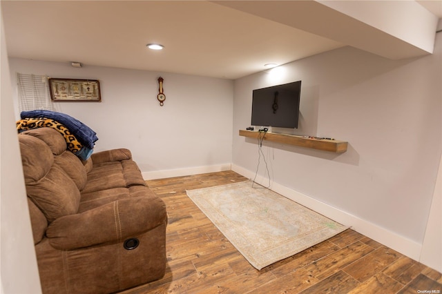 living room featuring hardwood / wood-style floors