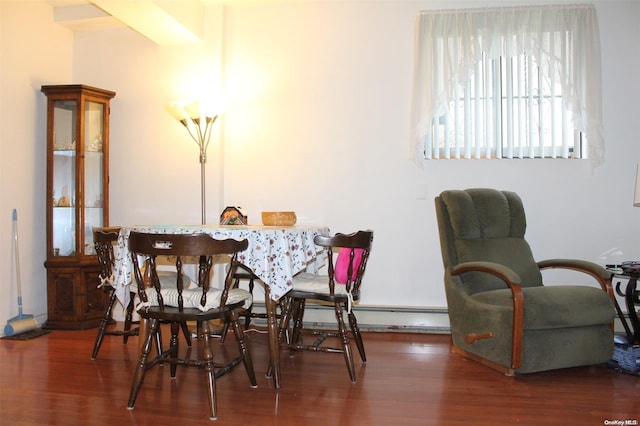 living area featuring hardwood / wood-style floors