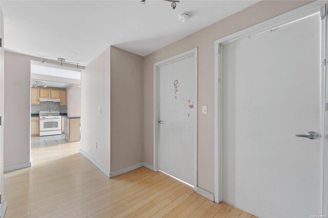 interior space with light hardwood / wood-style floors