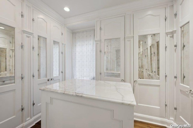 spacious closet featuring dark hardwood / wood-style floors