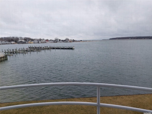 property view of water featuring a dock