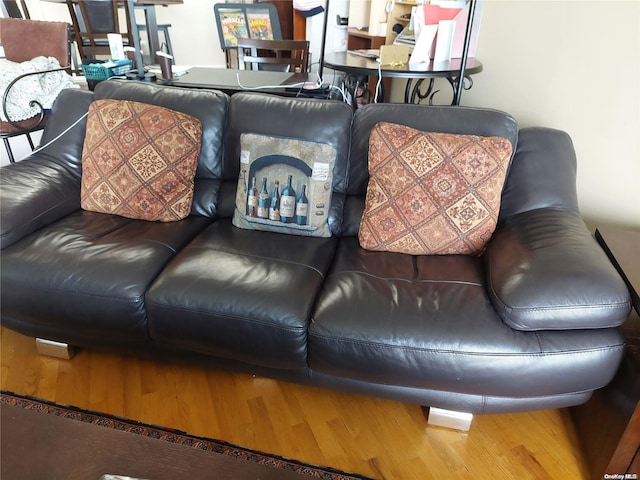 living room with wood-type flooring