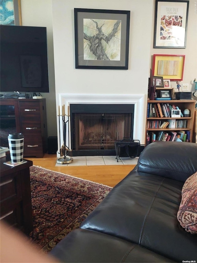 living room featuring light hardwood / wood-style floors