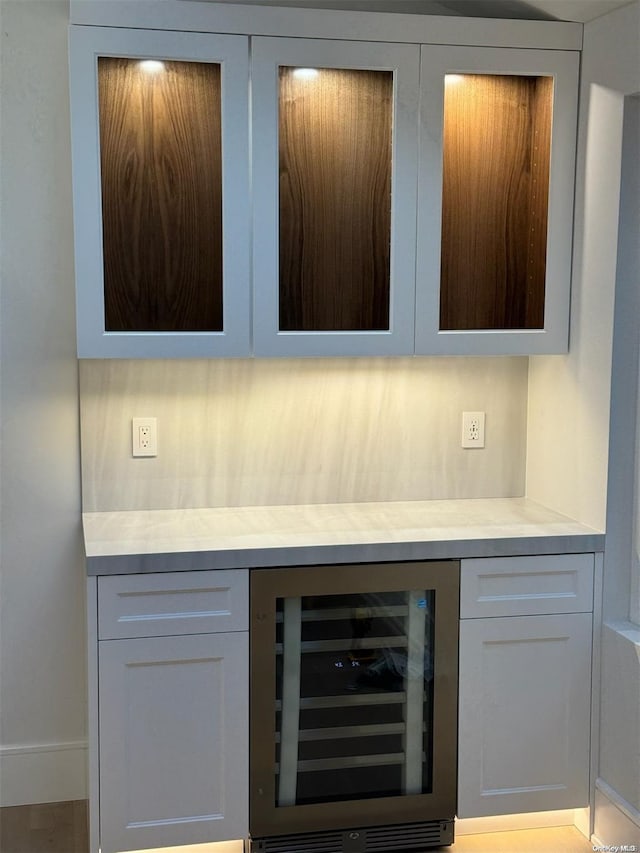 bar with wine cooler