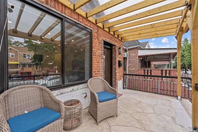 view of patio with a pergola