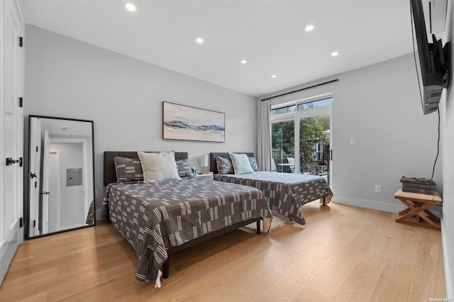 bedroom featuring light hardwood / wood-style floors