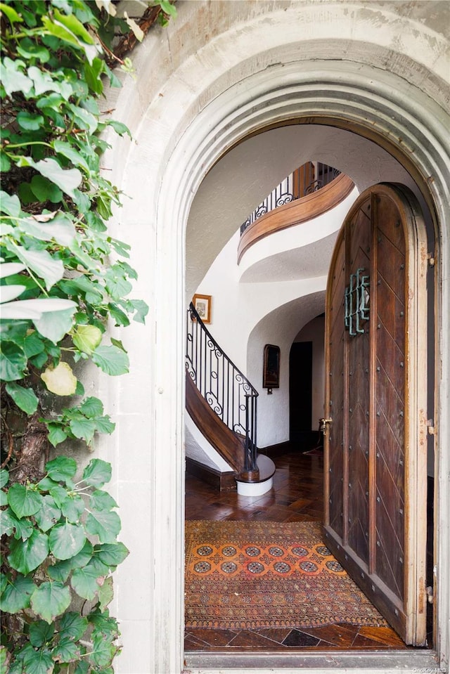 foyer entrance with tile patterned floors