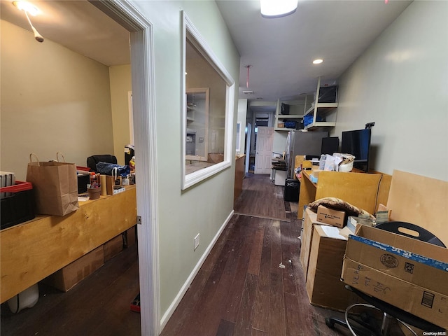 hall featuring dark hardwood / wood-style flooring