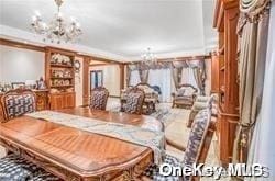 dining room with an inviting chandelier