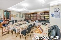 dining room with a tray ceiling