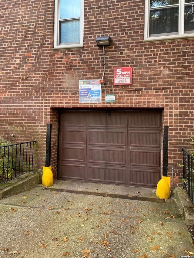 view of garage