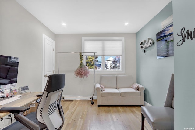 office featuring light hardwood / wood-style floors