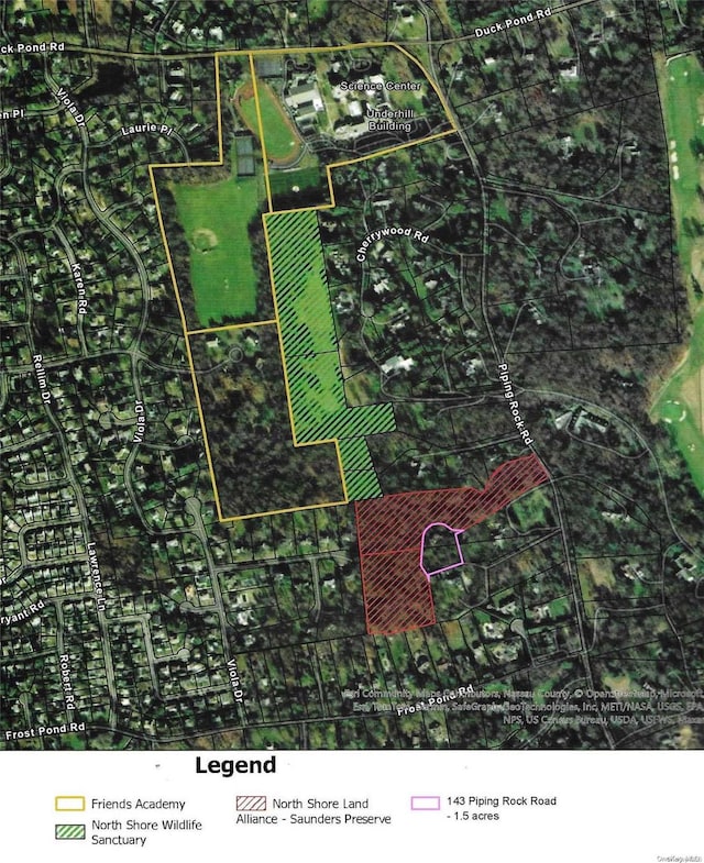 143 Piping Rock Rd, Locust Valley, NY 11560 - map / location featuring property parcel outlined