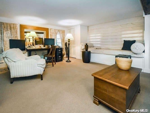 143 Piping Rock Rd, Locust Valley, NY 11560 - carpeted living room featuring a desk