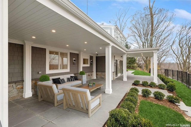 view of patio featuring outdoor lounge area