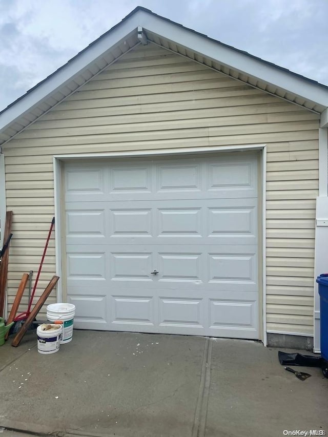 view of garage