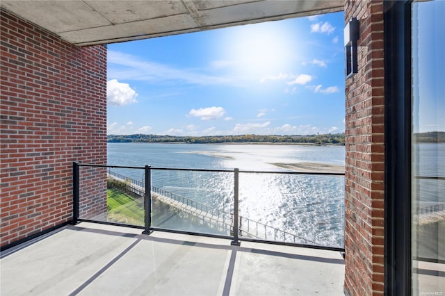 balcony with a water view