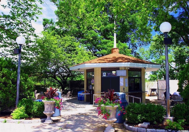 view of patio with a gazebo