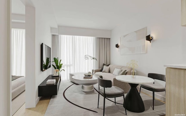 living room featuring light hardwood / wood-style flooring