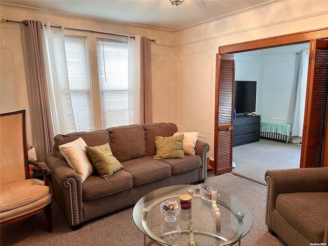 26-44 92nd St, Flushing, NY 11369 - living room featuring radiator heating unit and carpet floors