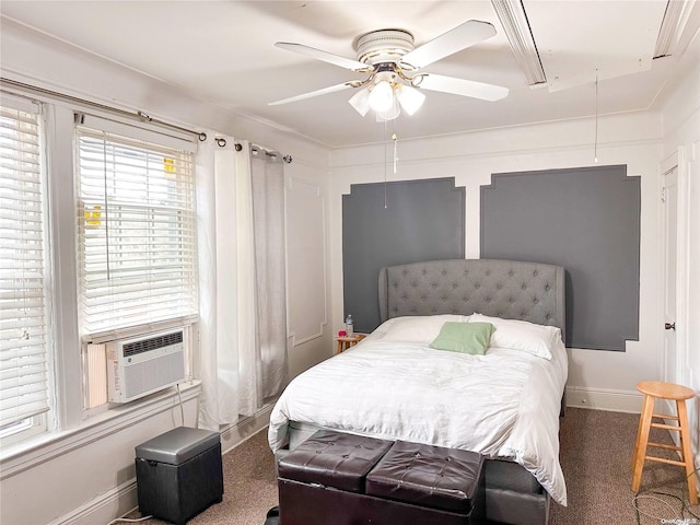 26-44 92nd St, Flushing, NY 11369 - carpeted bedroom featuring ceiling fan and cooling unit