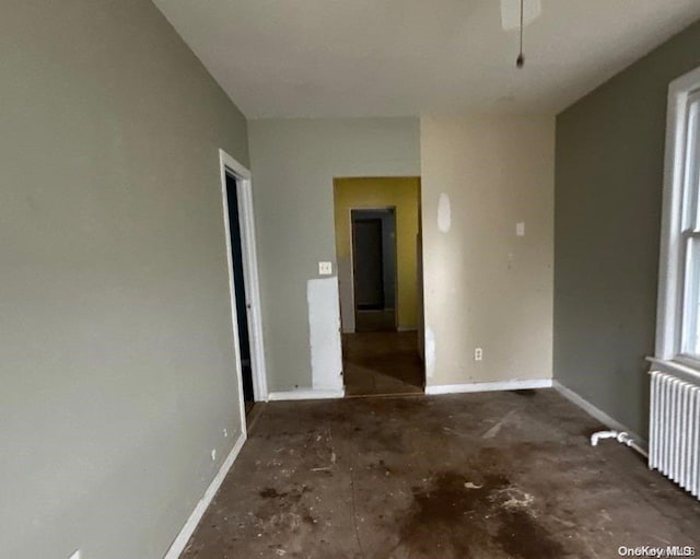 empty room with radiator heating unit