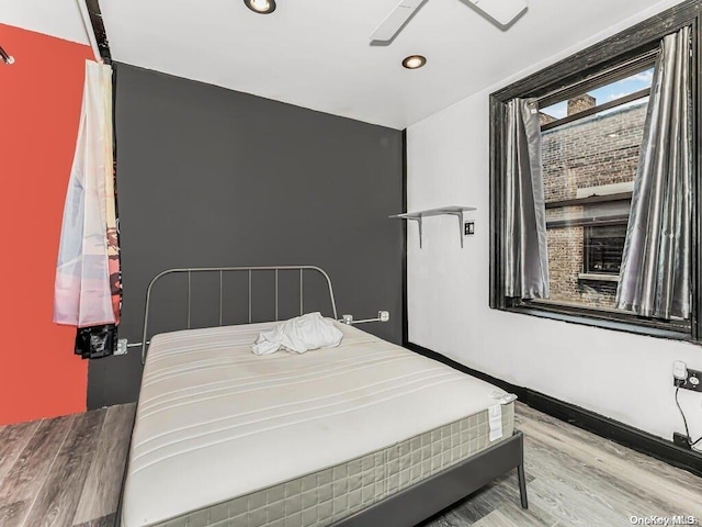 41 Convent Ave Unit 5N, New York Manhattan, NY 10027 - bedroom featuring wood finished floors, recessed lighting, and a ceiling fan
