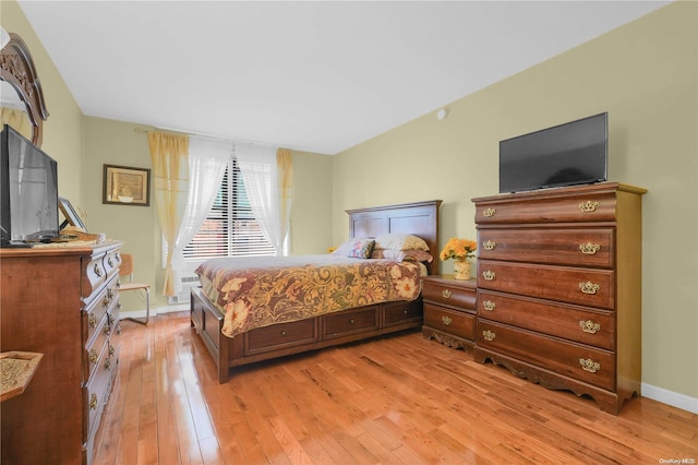 bedroom featuring light wood-type flooring