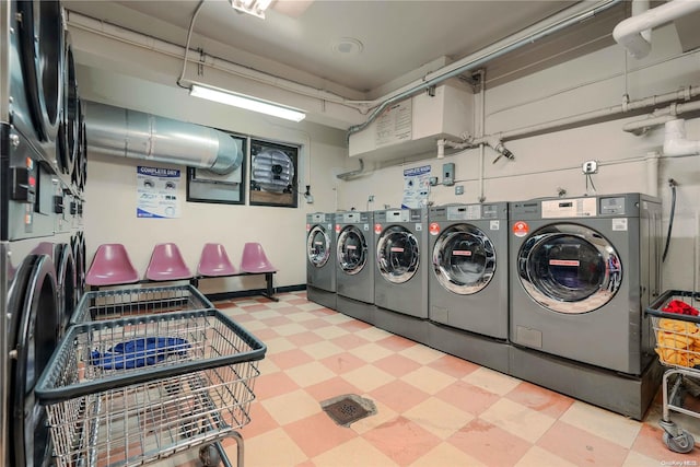 laundry area featuring washing machine and dryer